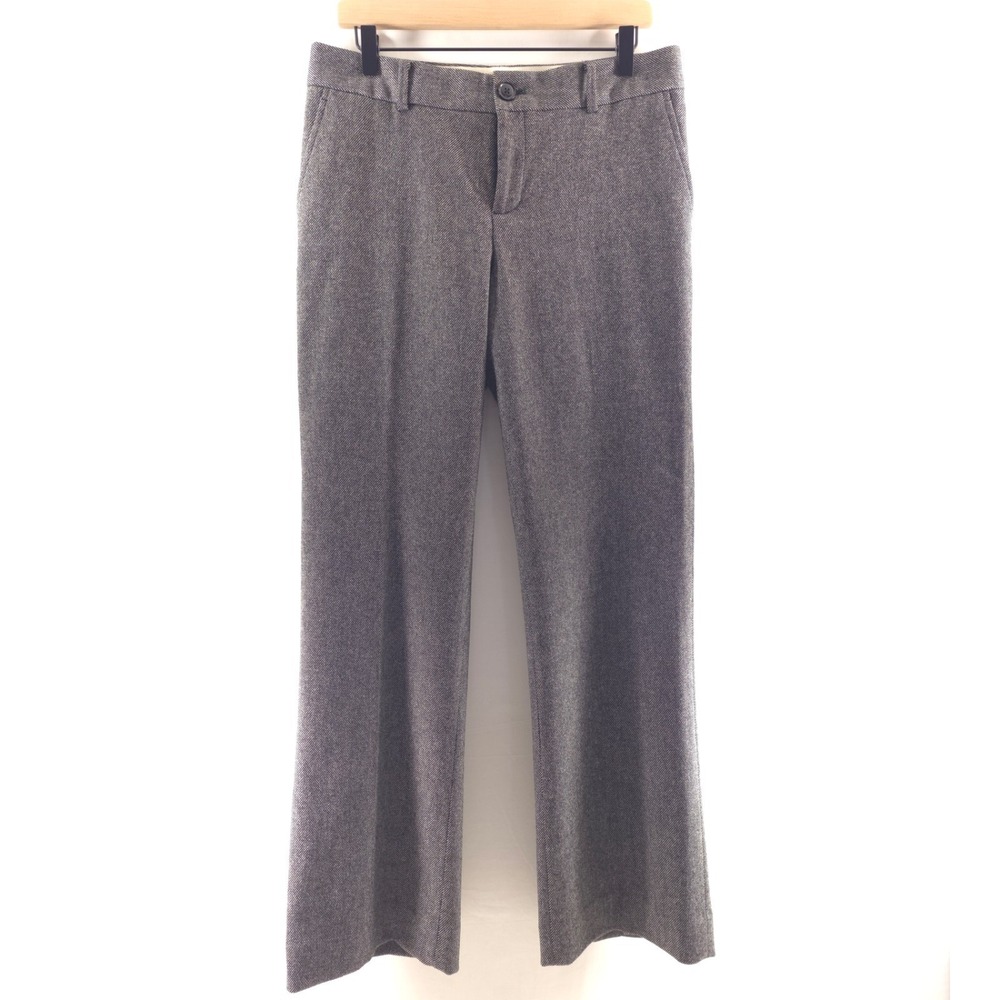 Banana Republic Womens Pants Martin Fit 8 Gray Herringbone Trouser Dress Pants